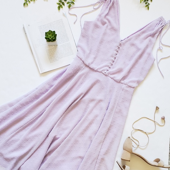 hilary clip dot chiffon midi dress